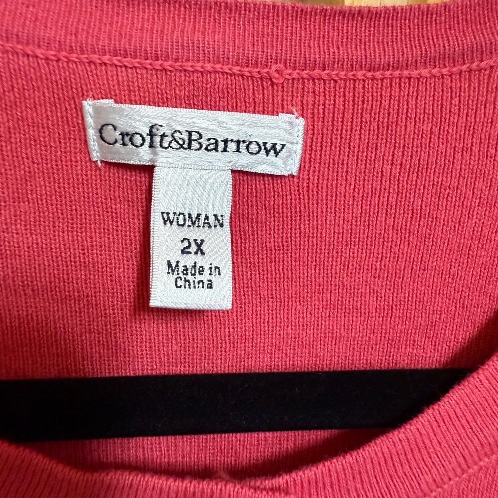 Croft & Barrow Vibrant Pink Button-Up Cardigan - Picture 3 of 4